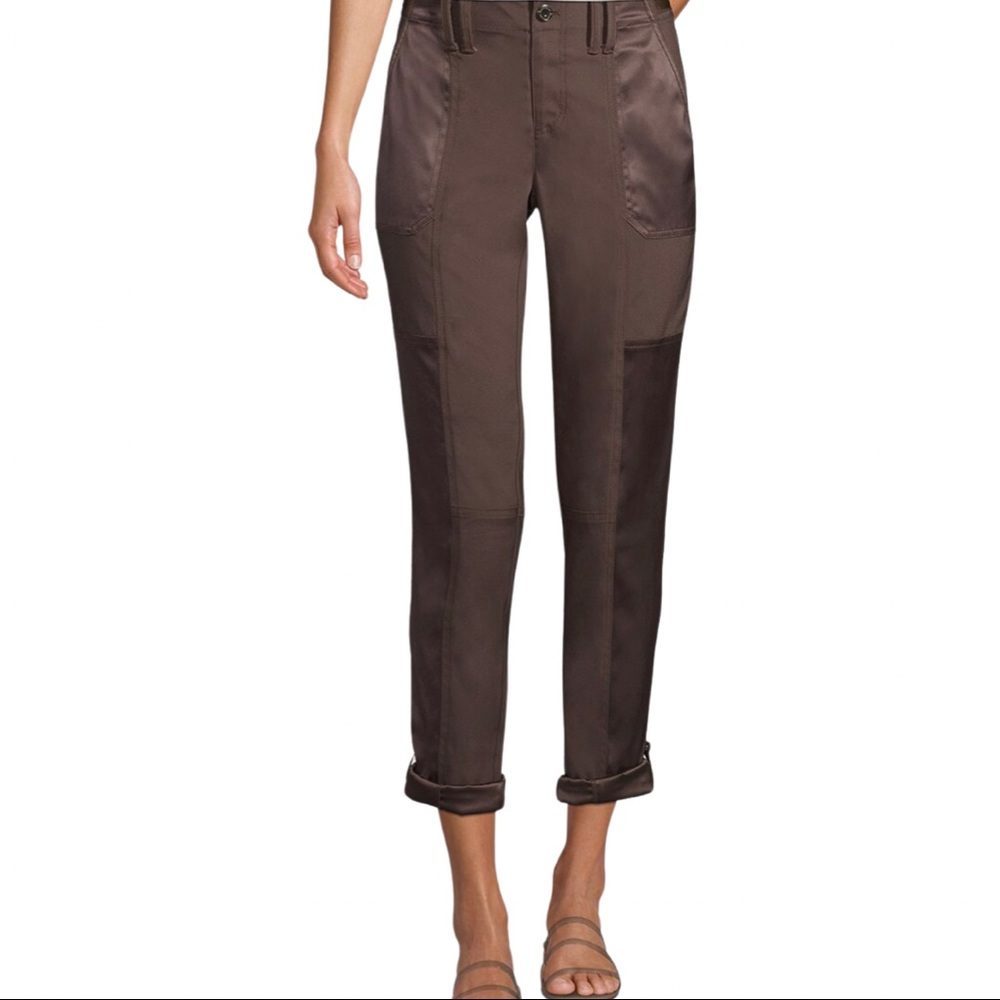 White House Black Market NWT Utility Straight Crop Pants, Size 4 in Espresso